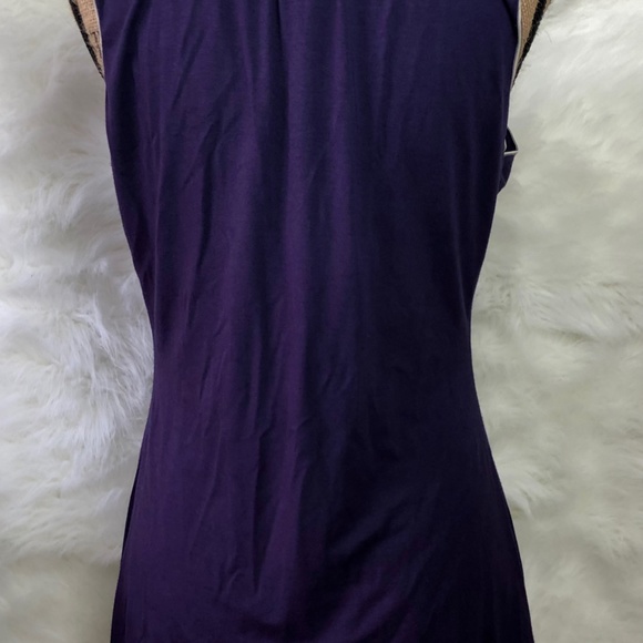 MAX STUDIO Dark Purple with ruffled neckline Blouse   Size L - Picture 3 of 3